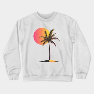 Sunny Day on the Island Retro Sun palm tree Crewneck Sweatshirt